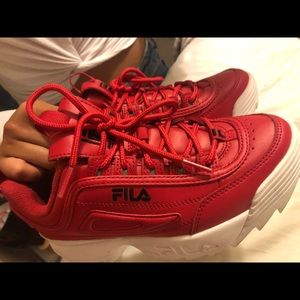 Fila red shoes